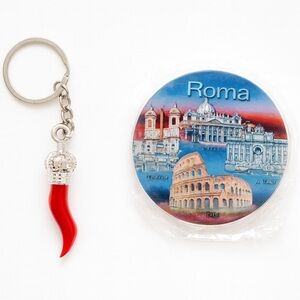 Italy Souvenir Metal Opener & Lucky Charm Keychain Set – NWT